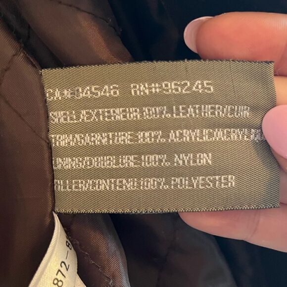 90s vintage brown suede leather coat faux fur hood - Picture 7 of 7